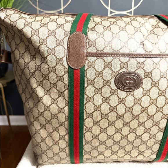 Authentic GUCCI travel bag/ XL tote bag brown monogram coated canvas large - Picture 3 of 16